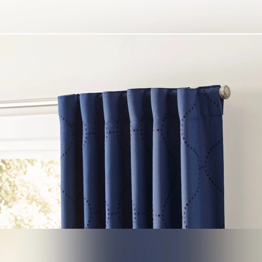 2PK Allen+Roth 50x84-in Navy Blackout Thermal Lined Grommet Curtain Panel